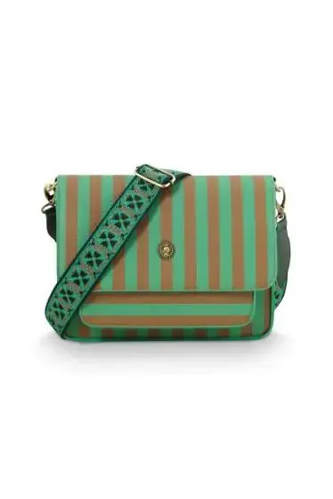 Pip Studio olkalaukku Fenna Medium Stripe Green
