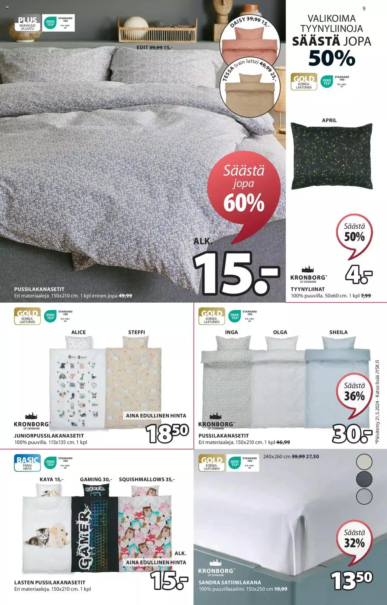 JYSK tarjoukset voimassa alkaen 1. heinäkuuta - 31. joulukuuta 2024 - Tarjouslehti sivu 9