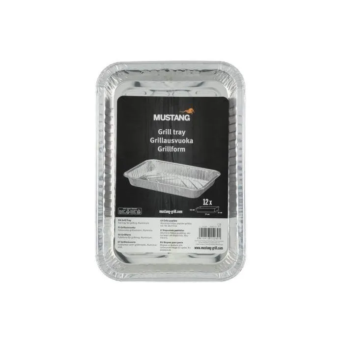 MUSTANG GRILLIVUOKA 31X21 CM 12 KPL ALUMIINI DISPLAY