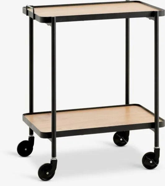 Tarjoiluvaunu GANGSTED lämmin tammenvärinen/musta