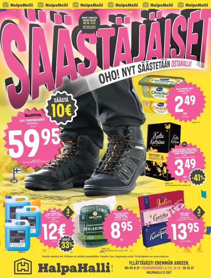 HalpaHalli tarjoukset voimassa alkaen 29. lokakuuta - 12. marraskuuta 2024 - Tarjouslehti sivu 1