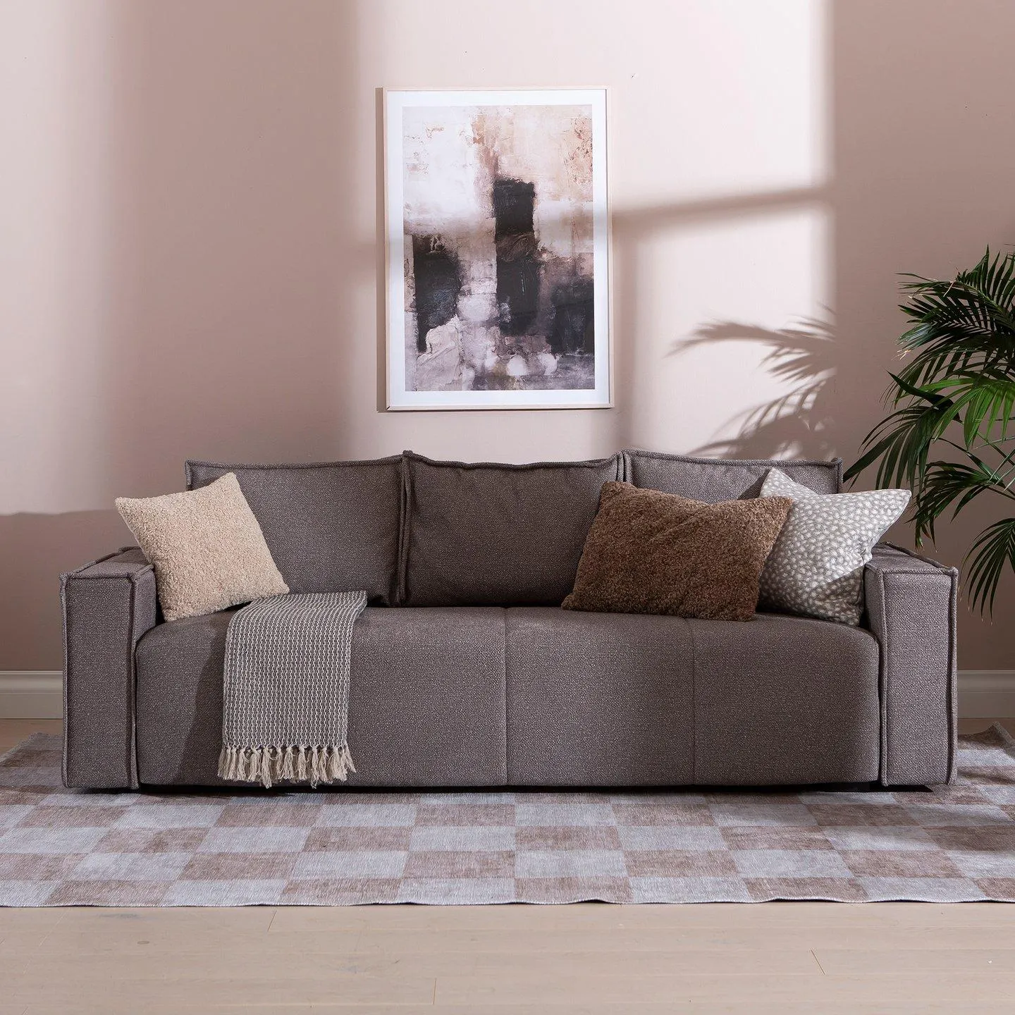 3-istuttava vuodesohva ruskea