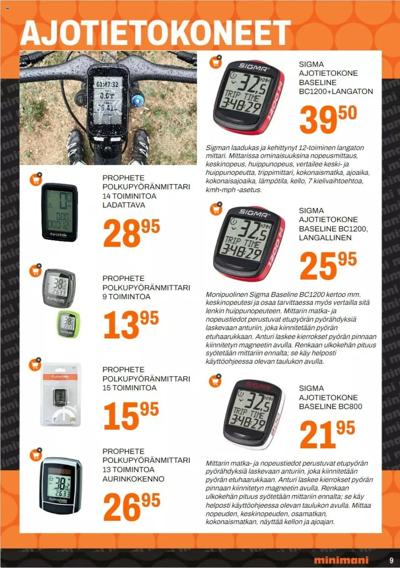 Minimani - Pyöräilykuvasto voimassa alkaen 28. elokuuta - 31. joulukuuta 2023 - Tarjouslehti sivu 9