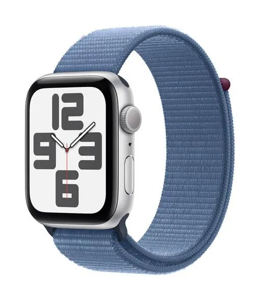 APPLE WATCH SE (GPS + CELLULAR) 44MM SILVER ALUMINIUM CASE WINTER BLUE SPORT LOOP