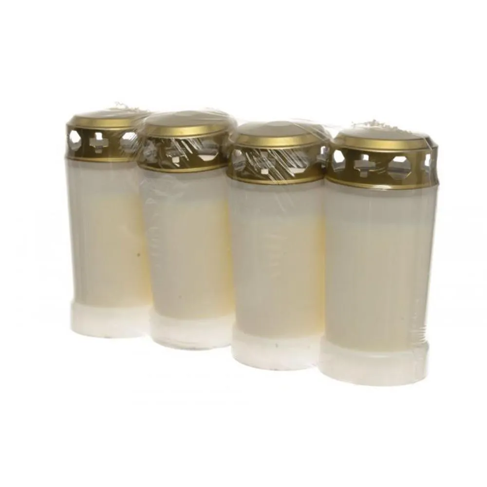 Hautakynttilä 4kpl 60h valkoinen