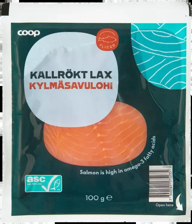 Coop Kylmäsavulohiviipaleet ASC 100g