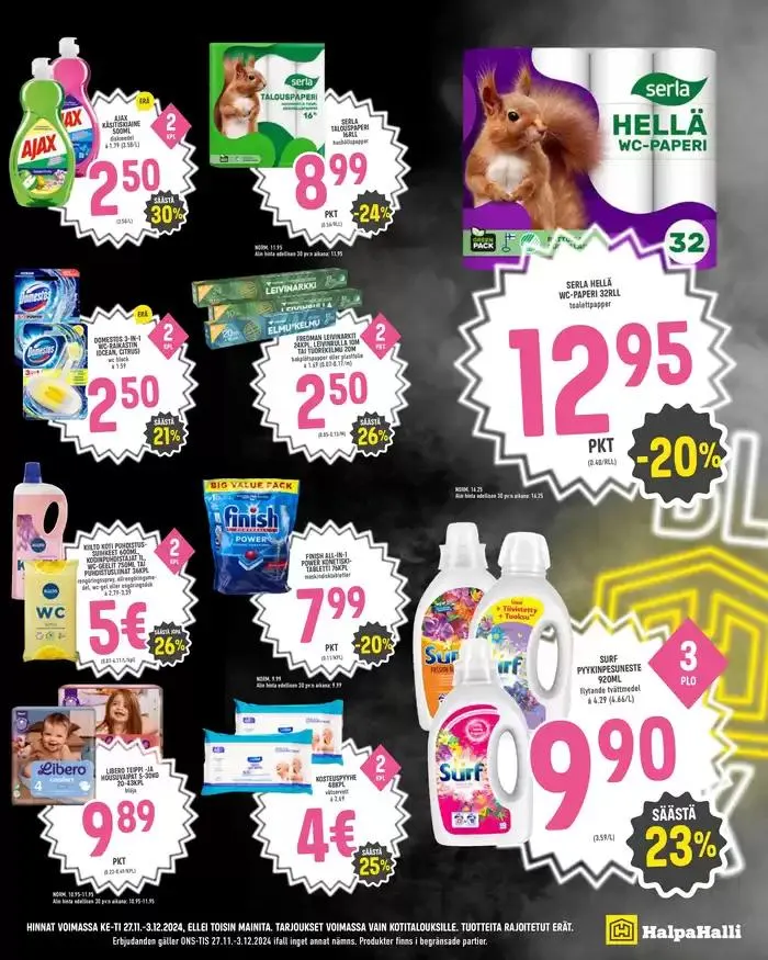 HalpaHalli tarjoukset voimassa alkaen 26. marraskuuta - 10. joulukuuta 2024 - Tarjouslehti sivu 7