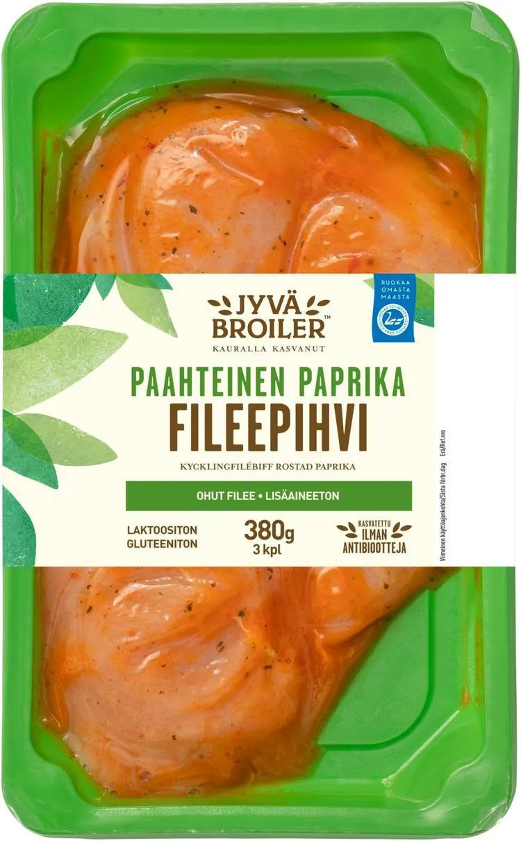Jyväbroiler Broilerin Fileepihvi Paahteinen Paprika 380g