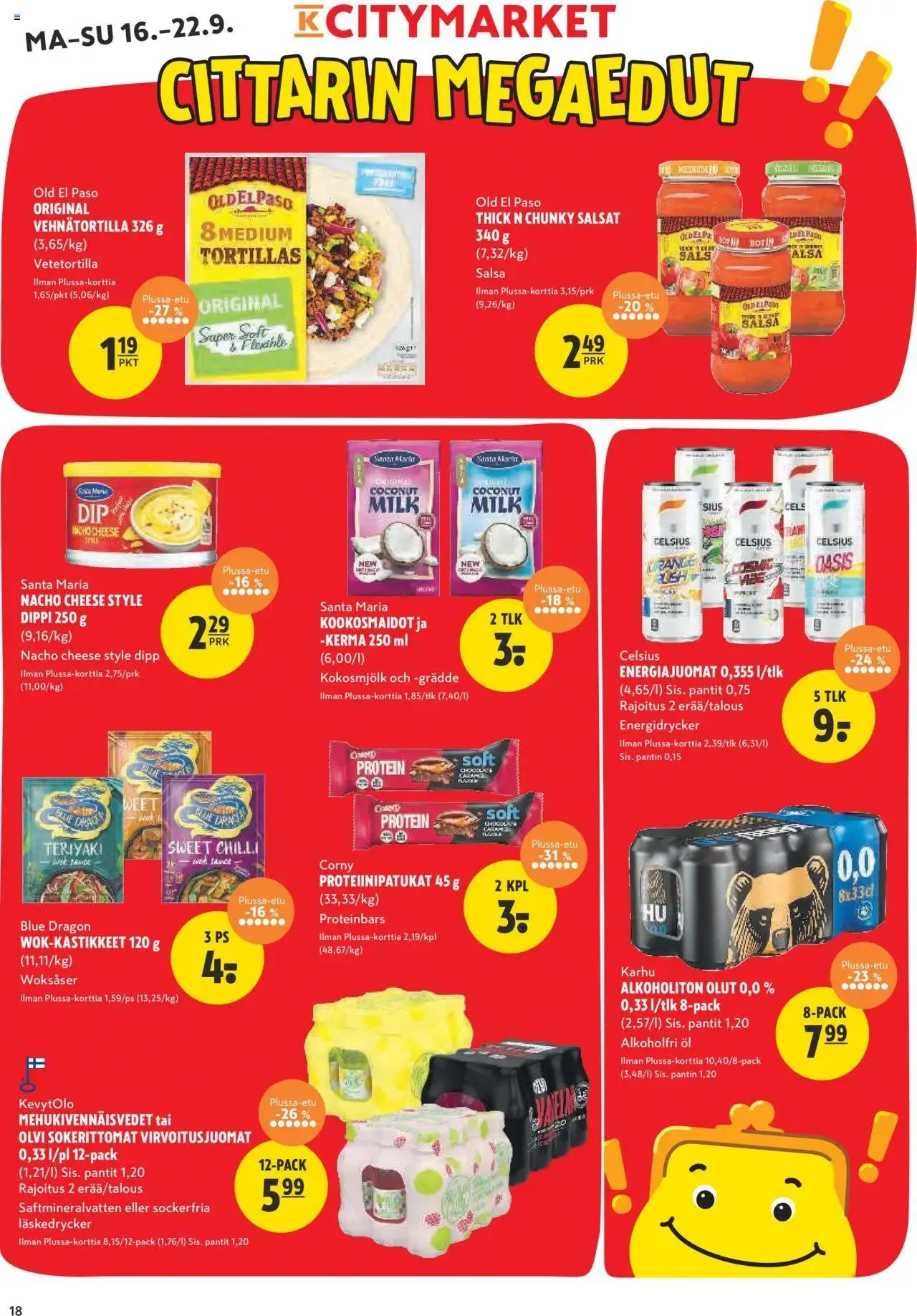K-Citymarket tarjoukset voimassa alkaen 16. syyskuuta - 22. syyskuuta 2024 - Tarjouslehti sivu 18