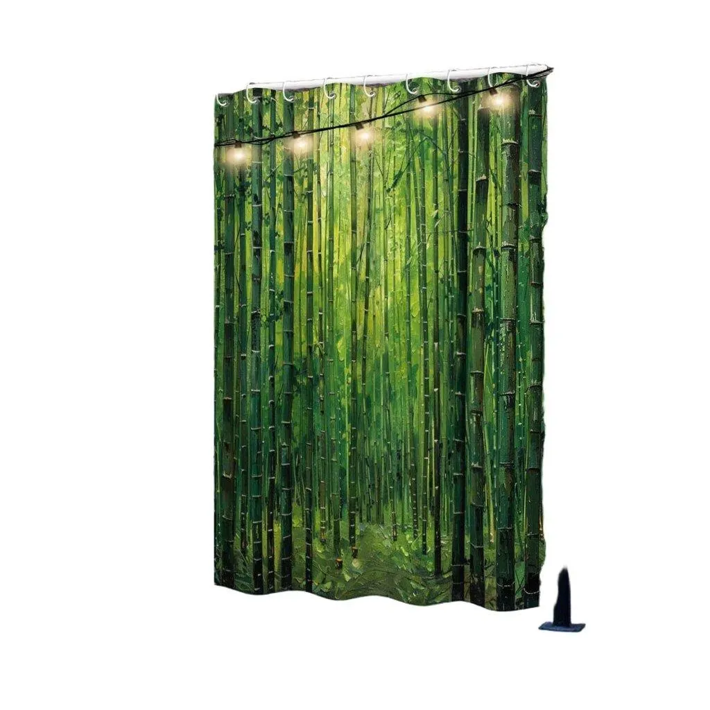 Vedenkestävä Bambu Kylpyhuoneen Ovikangas Pickify, 1PC-180X213cm/71*84in