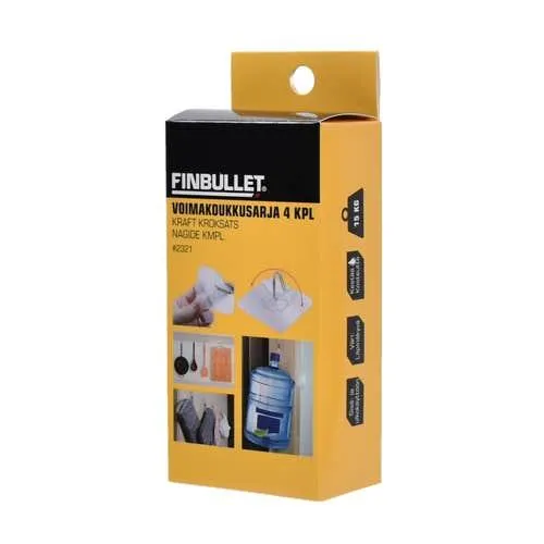 Finbullet voimakoukku 60x60mm 4kpl