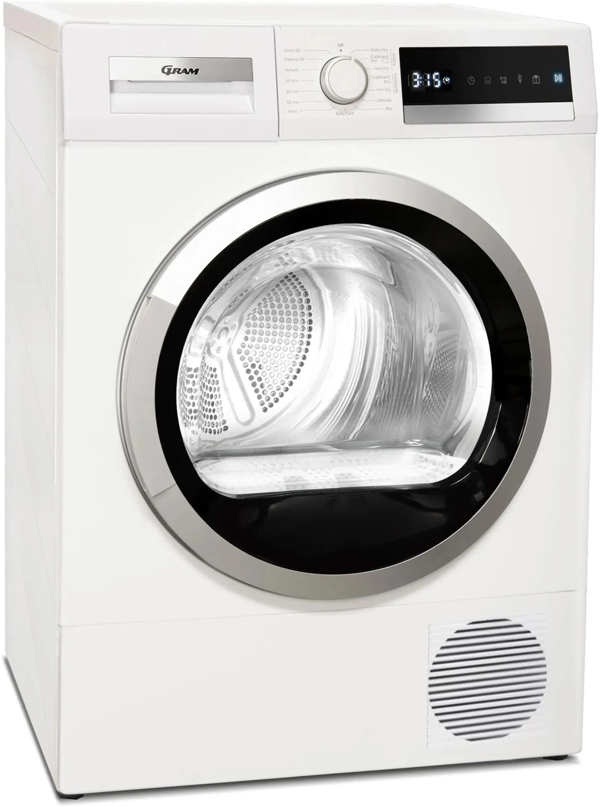 Gram lämpöpumppu kuivausrumpu 8kg TLS 7853-90/1 valkoinen