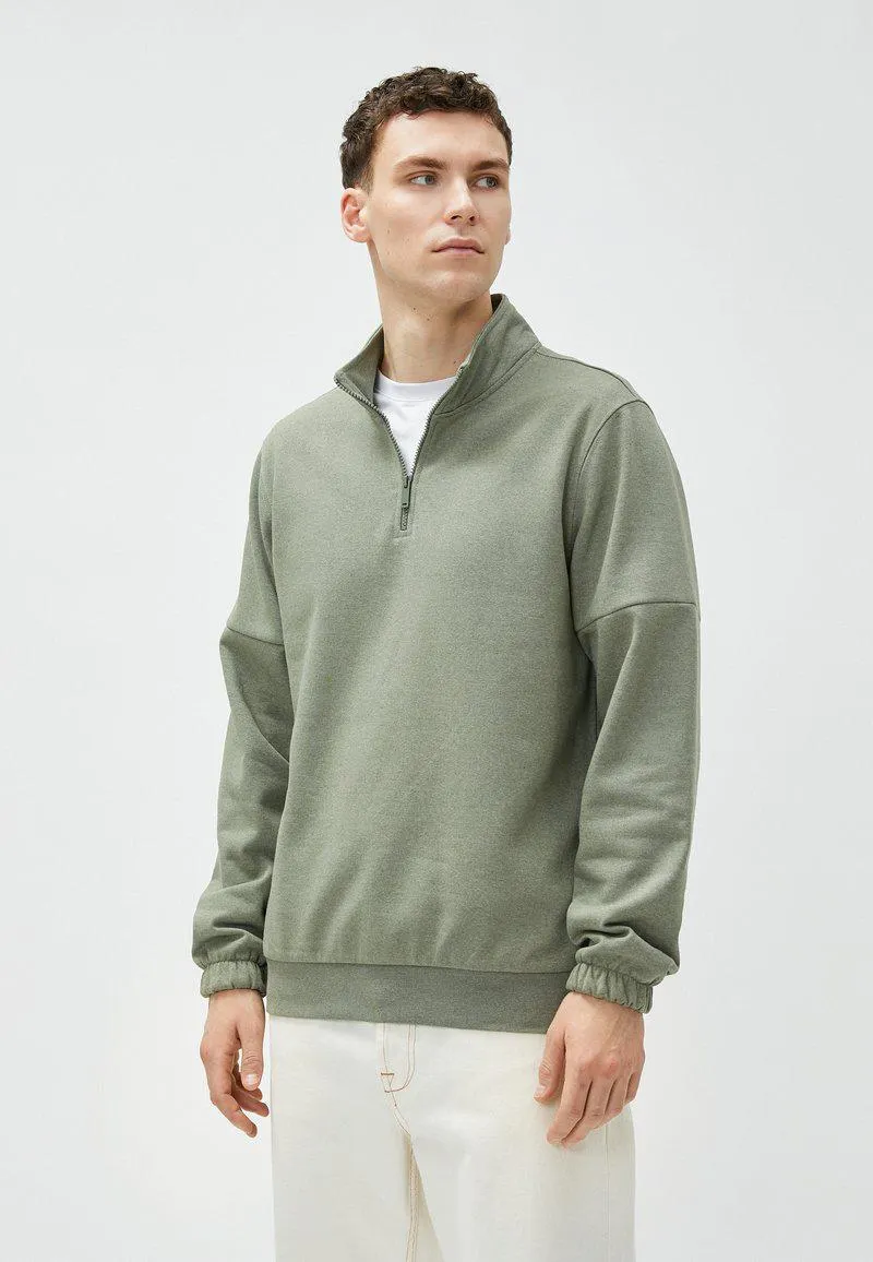 HALF ZIPPER HIGH NECK LONG SLEEVE - Collegepaita