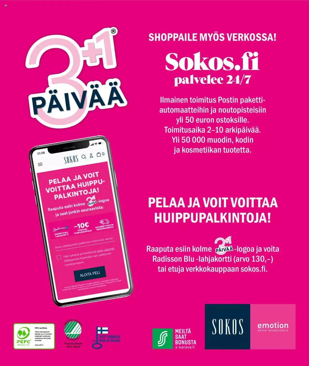 Sokos - Sokos 3+1 päivää kuvasto S2023 voimassa alkaen 30. elokuuta - 31. joulukuuta 2023 - Tarjouslehti sivu 96