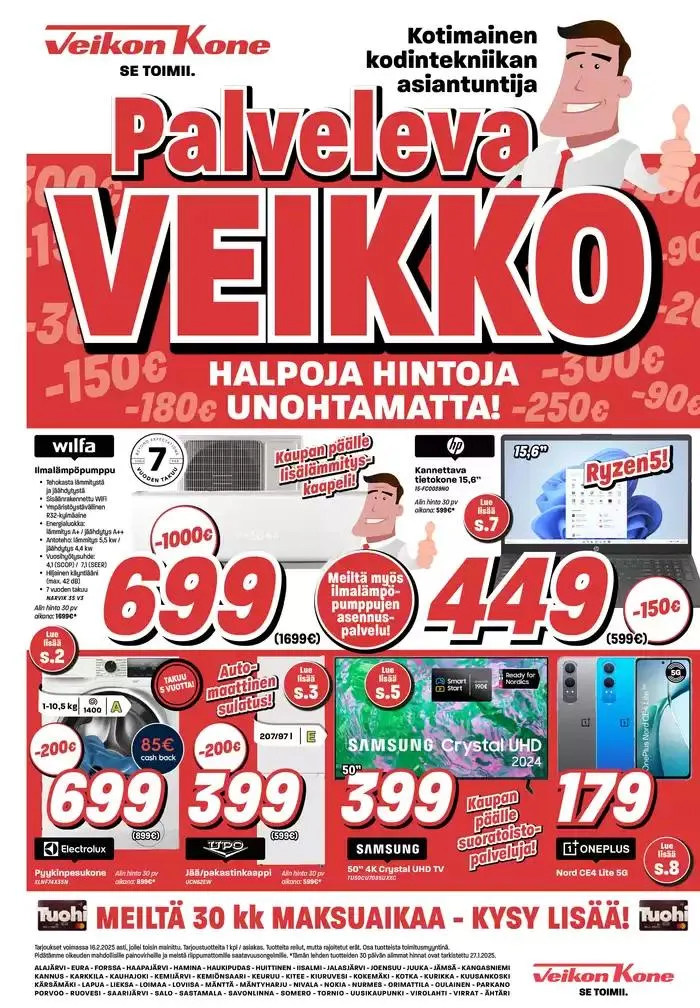 Veikon Kone tarjoukset voimassa alkaen 3. helmikuuta - 16. helmikuuta 2025 - Tarjouslehti sivu 1