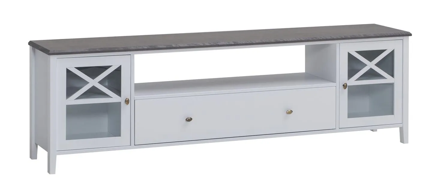 tv-taso 180cm, valkoinen/harmaa