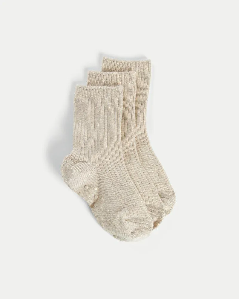 3-pack joustinneulotut puuvillasukat