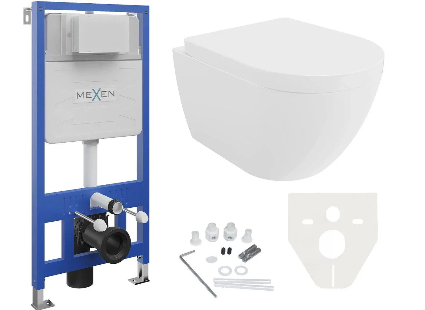 WC-setti Mexen 4in1 Fenix ​​​​Slim WC-istuimella Lena Rimless Slim Duroplast