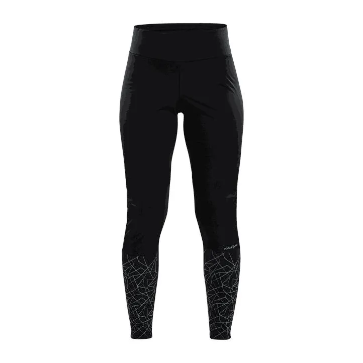 Warm Train Wind Tights, naisten treenitrikoot, Musta