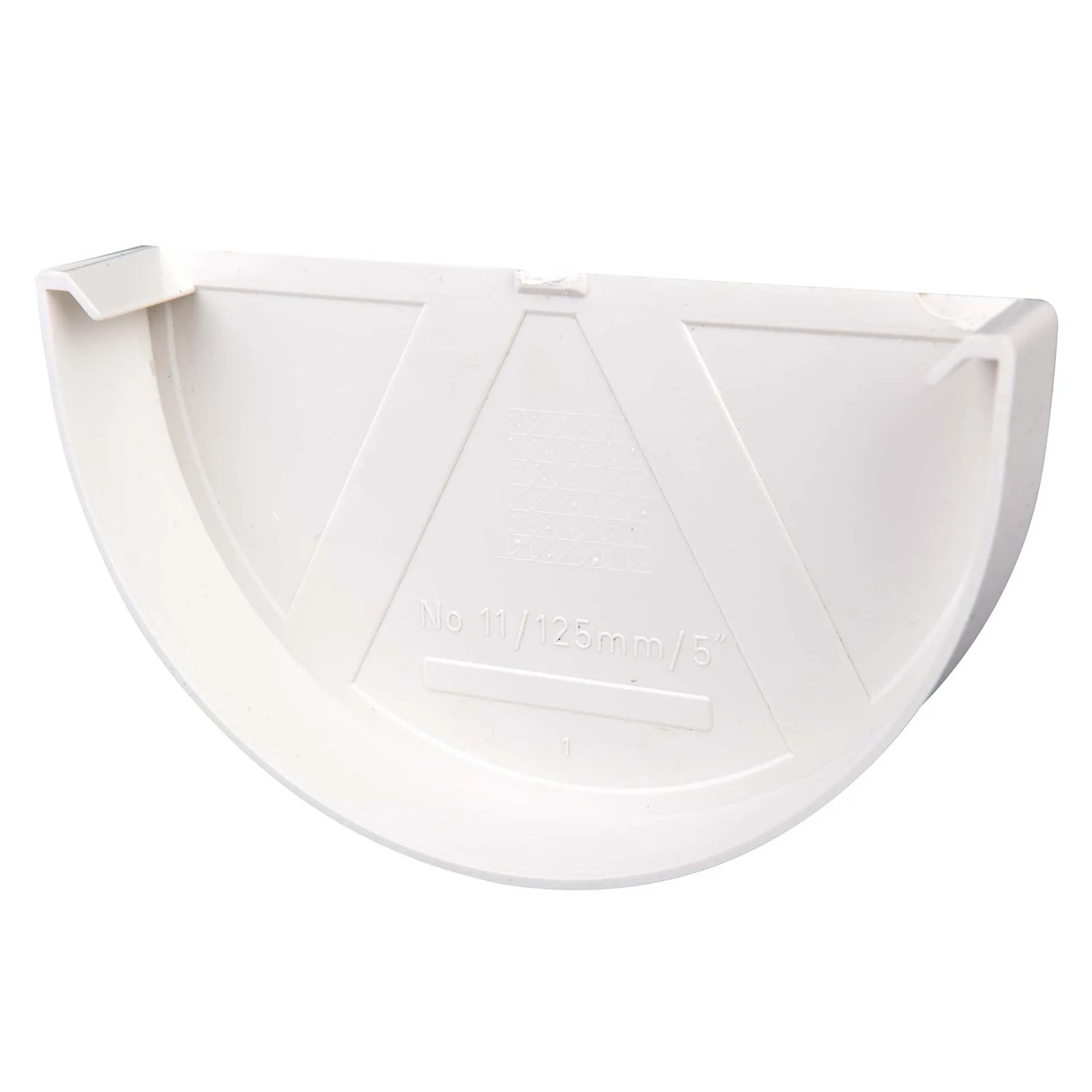 Päätykappale 125 mm valkoinen