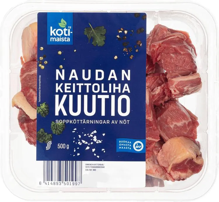 Kotimaista Naudan keittolihakuutio 500g
