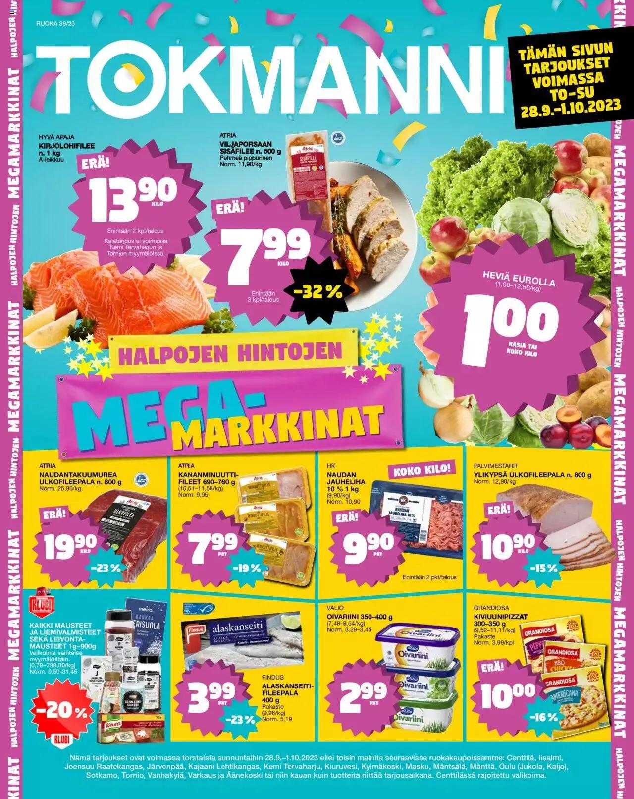 Tokmanni Ruokatarjoukset voimassa alkaen 28. syyskuuta - 1. lokakuuta 2023 - Tarjouslehti sivu 1
