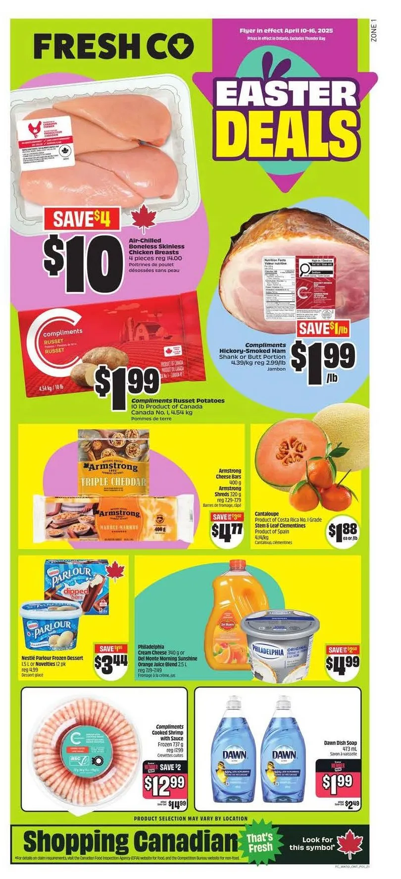 FreshCo Weekly Ad from April 10 to April 16 2025 - flyer page 1