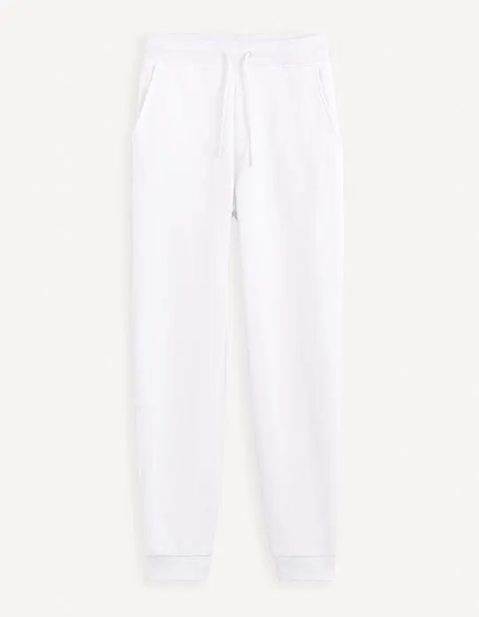 Pantalon de jogging 100% coton - blanc