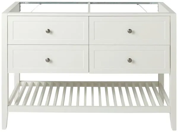 Meuble sous vasque double à poser blanc "Perma" L.120 x H.80,6 x P.45 cm - GoodHome