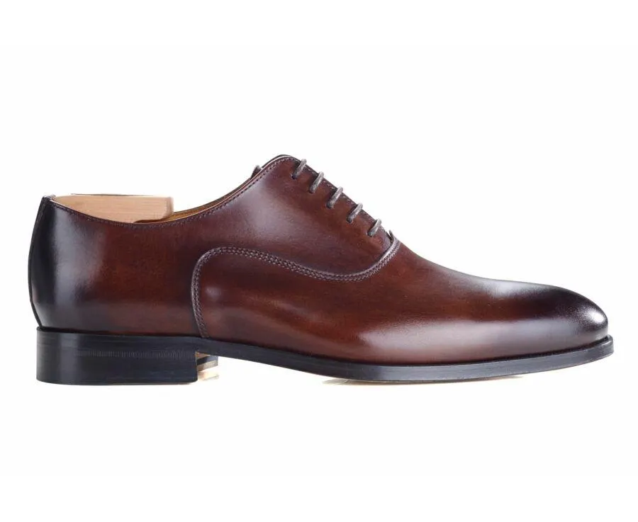 Richelieu homme Chocolat Patiné semelle cuir - WAYFORD
