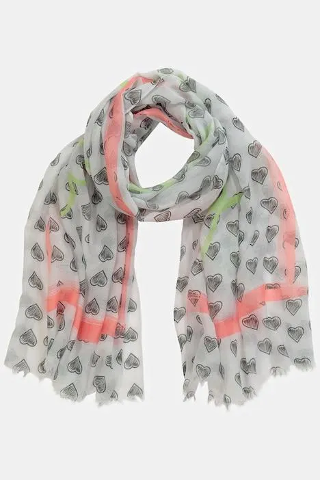 Foulard, motif graphique, rayures fluo