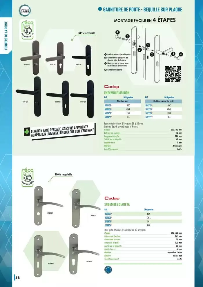 Guide Quincaillerie Serrurerie 2025 - 2026 du 1 avril au 1 avril 2026 - Catalogue page 60