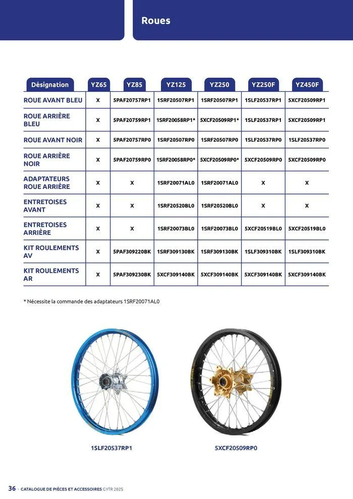 Catalogue Yamaha Motos - Accessoires GYTR Off Road du 23 septembre au 30 avril 2025 - Catalogue page 36