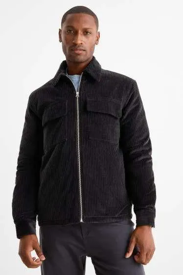 Corduroy shirt jacket - relaxed fit - lined - kent collar