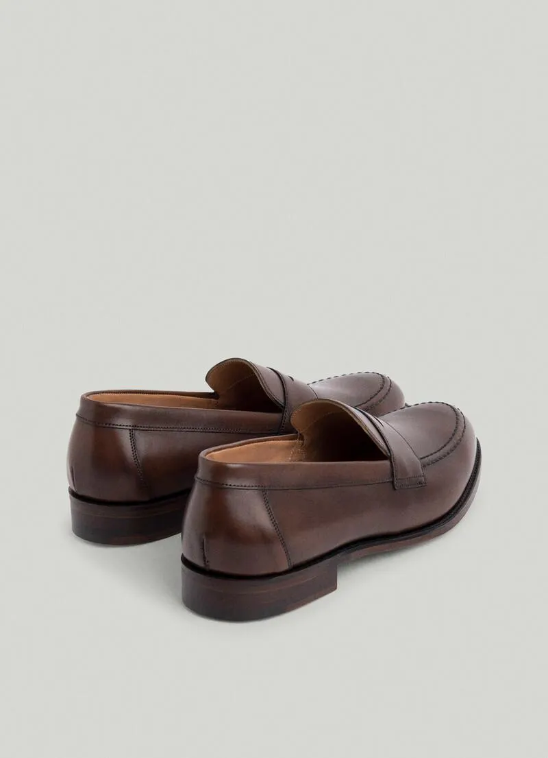 MOCASSINS À MASQUE EN CUIR