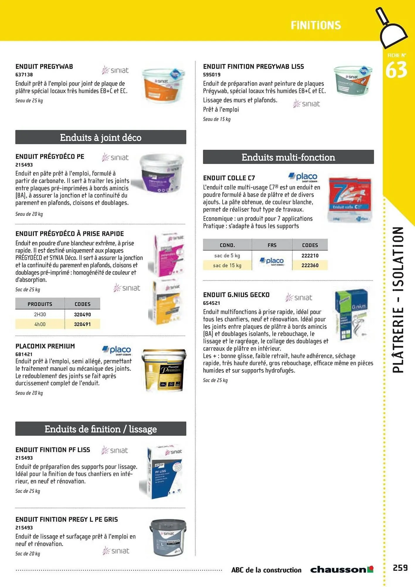 Catalogue Chausson Matériaux du 2 mai au 31 décembre 2025 - Catalogue page 261