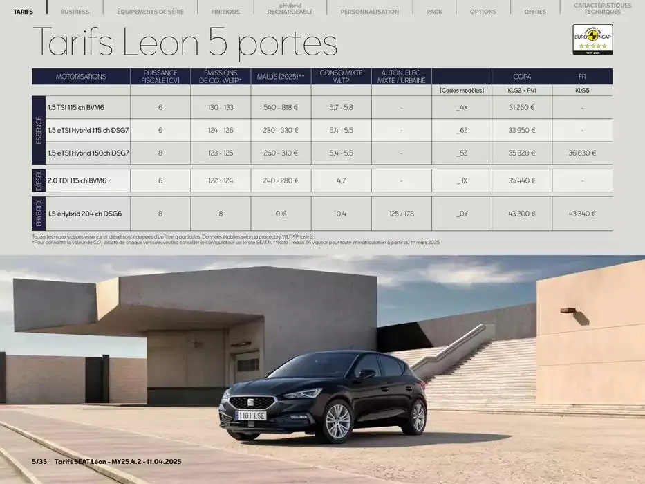 SEAT Leon 5 portes du 14 avril au 14 avril 2026 - Catalogue page 5