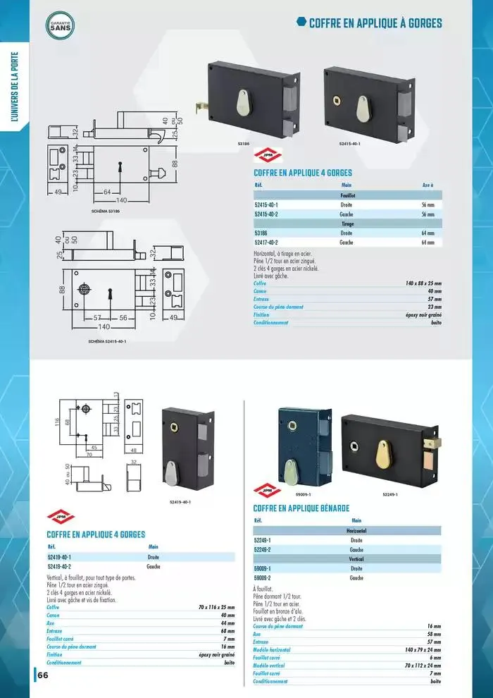 Guide Quincaillerie Serrurerie 2025 - 2026 du 1 avril au 1 avril 2026 - Catalogue page 68