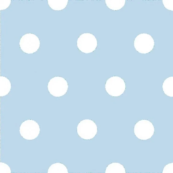Lot de 16 serviettes intissé bleu ciel à pois 25 x 25 cm
