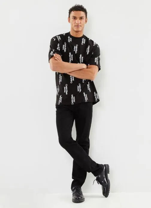 T-shirt - Stacked Logo Aop Tee - Noir