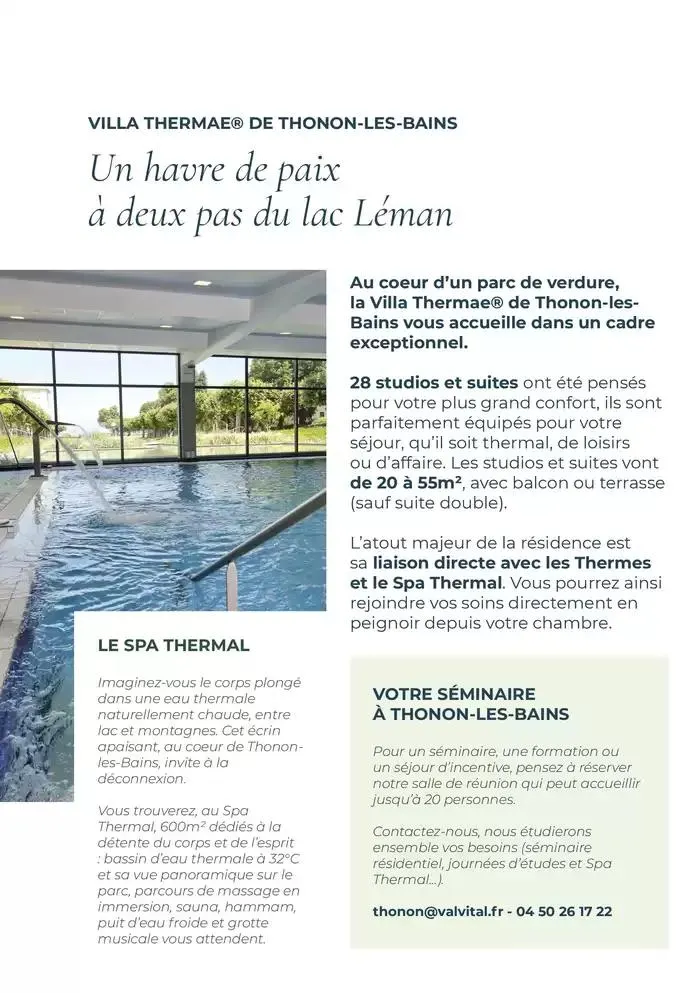 ValVital Brochure résidence 2025 du 7 mars au 31 décembre 2025 - Catalogue page 2