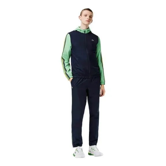 Survêtement Lacoste Logo Zip bleu marine vert