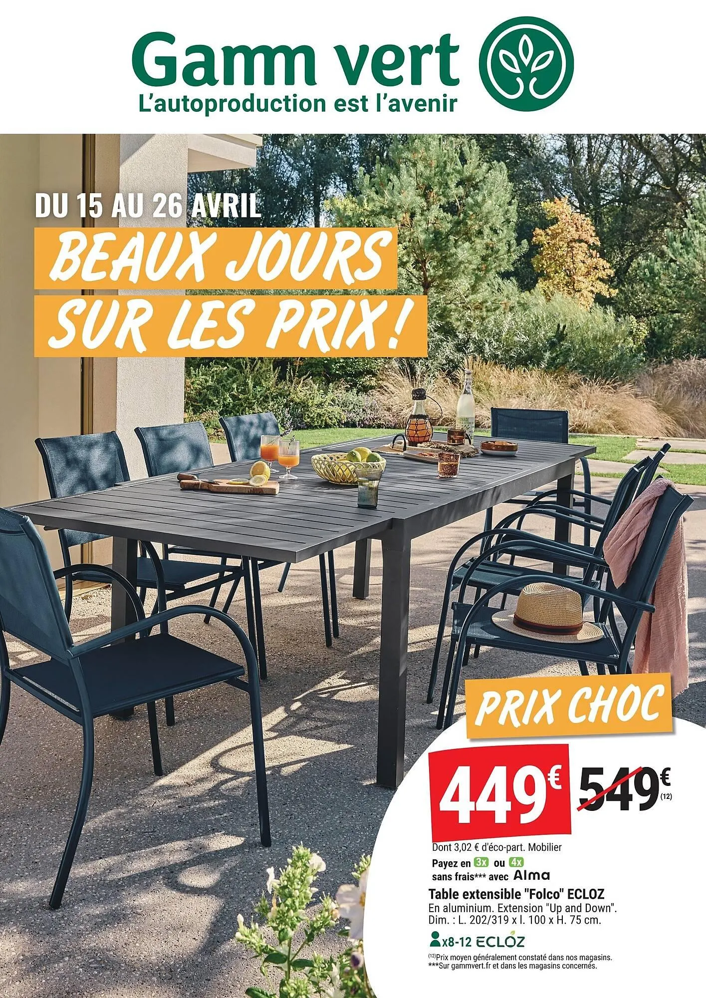 Catalogue Gamm vert du 15 avril au 26 avril 2026 - Catalogue page 1