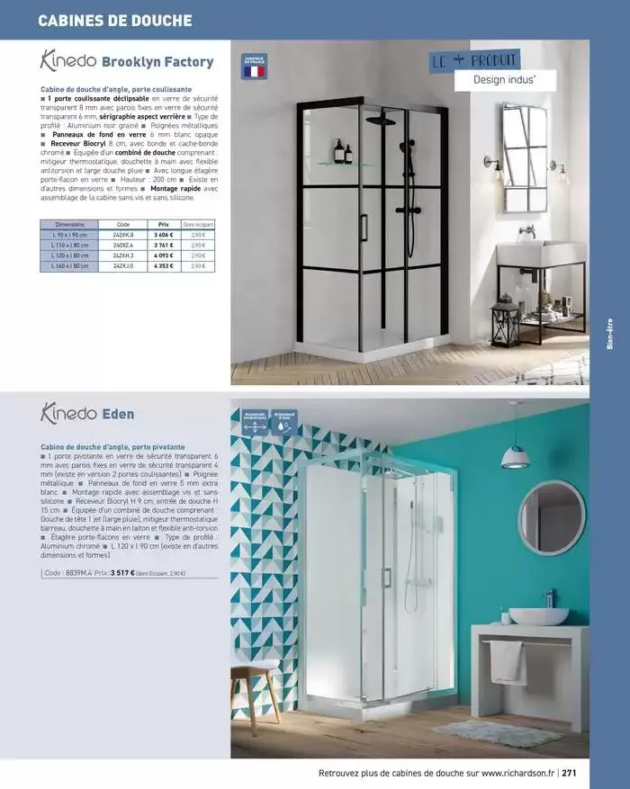 SALLE DE DE BAINS ET CARRELAGE 2025 du 11 avril au 31 décembre 2025 - Catalogue page 273