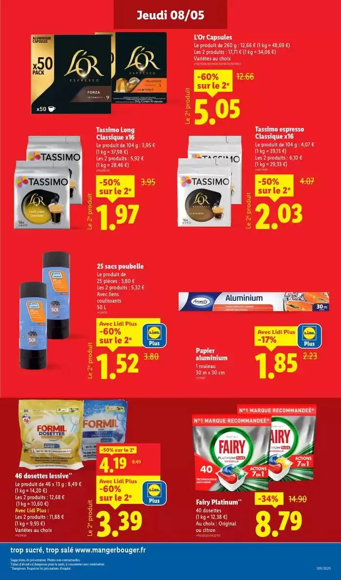 Profitez d'une baisse de prix dans les supermarchés Lidl sur vos produits du quotidien ! du 8 mai au 14 mai 2025 - Catalogue page 13