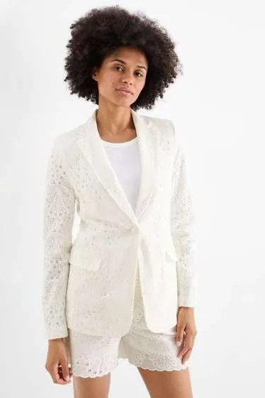 Long blazer - regular fit - broderie anglaise