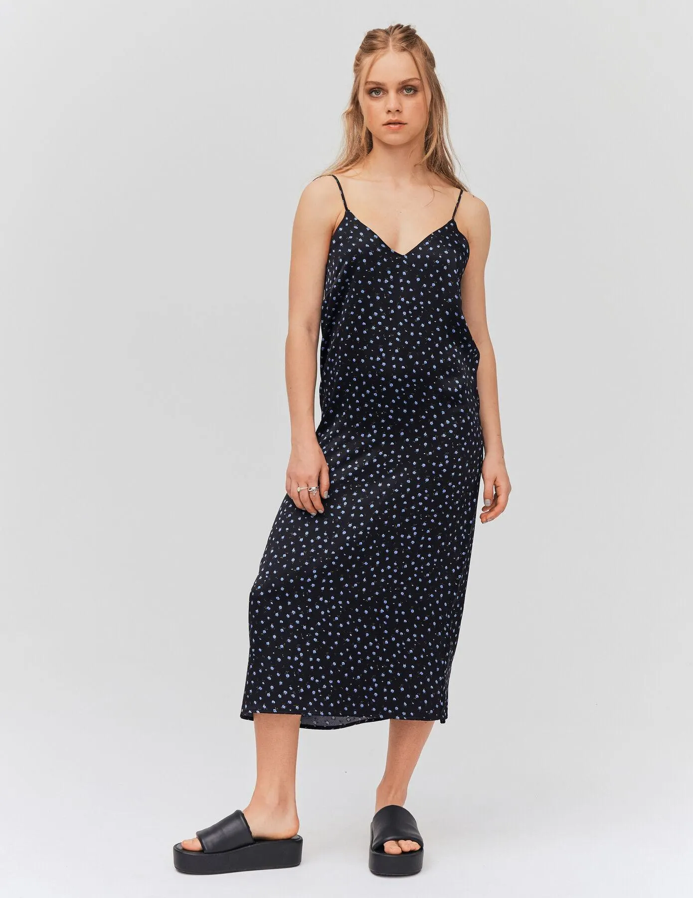 Robe nuisette imprimée - Noir