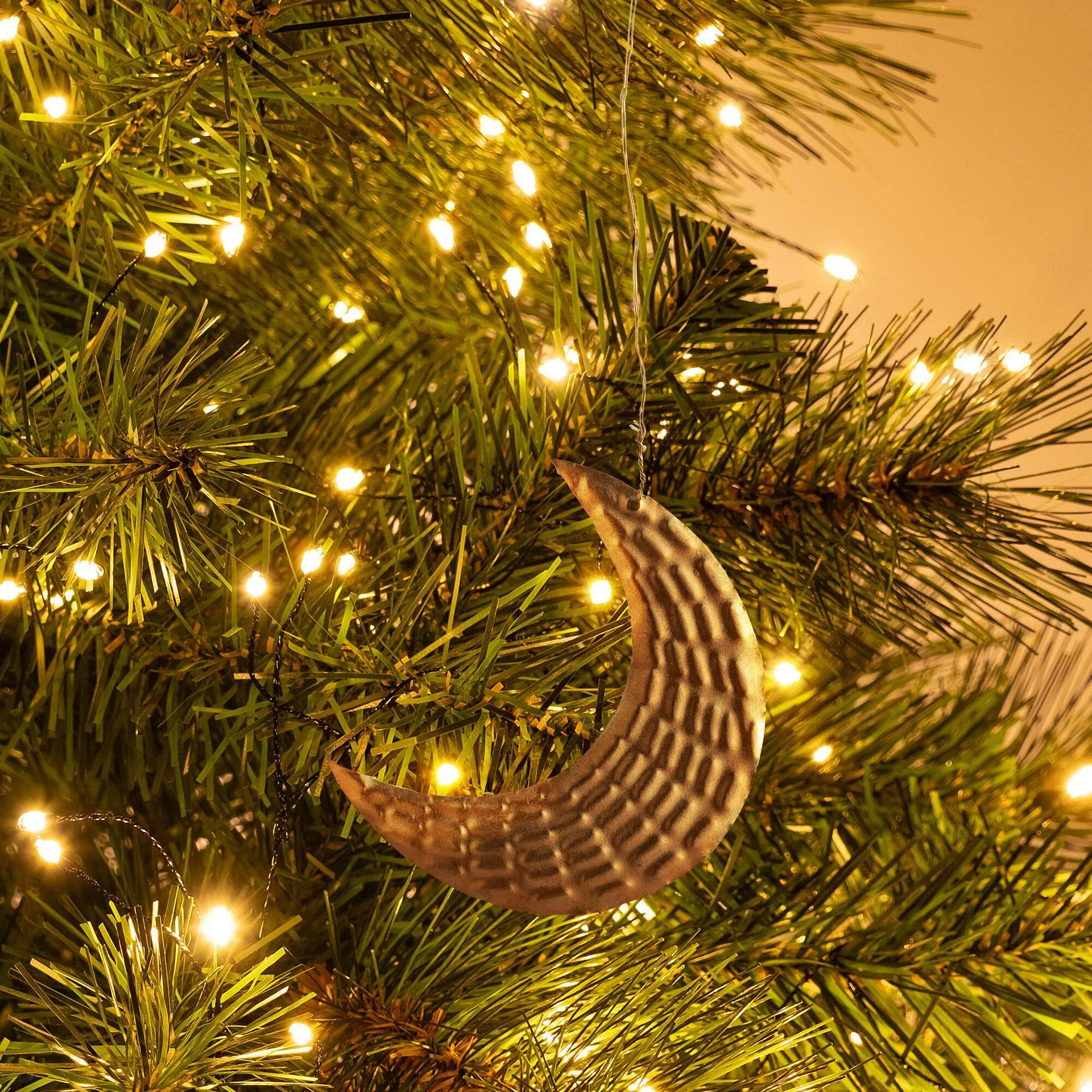 Suspension de Noël lune H8cm - doré