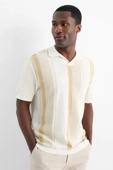 Polo shirt - striped - textured