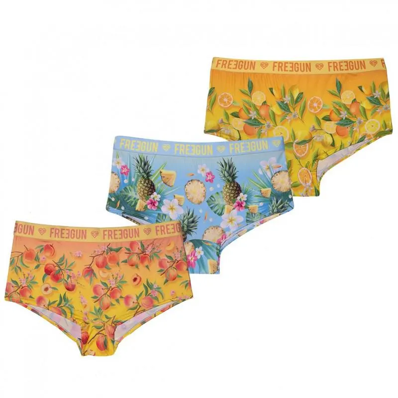 Lot de 3 Shortys Freegun femme Flower Power